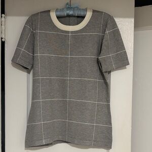 Gray Checkered Women's Top